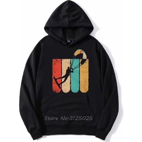 Kite Surfing Vintage Retro Kite Surfer Hoodie Funny Hoodies Autumn Winter Men Fleece Zipper Sweatshirt Hoody Streetwear Harajuku