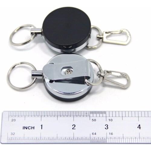 Topind 100 pcs of ABS Metal Retractable key Chain Keys Reel Badge Holder