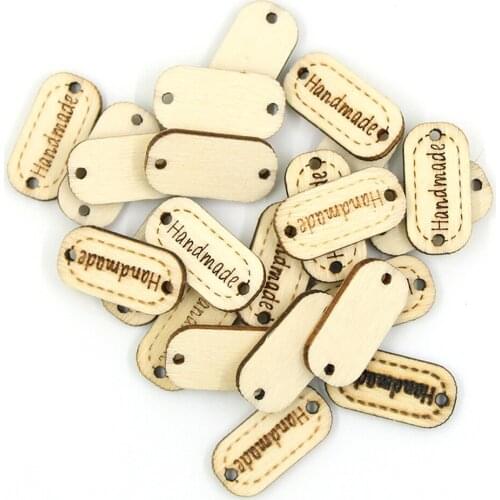 High Quality 24x12mm 2 Hole Wooden Buttons Rectangle Sewing Buttons For Garment 50Pcs Handmade Button For Scrapbooking Craft DIY