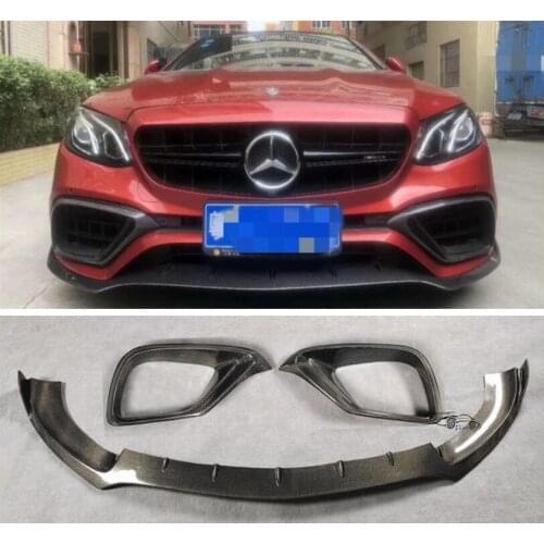 High Quality CARBON FIBER Front Bumper Lip Spoiler Fog light Cover For Mercedes Benz C238 W238 Coupe E63 E63s 2017-2021