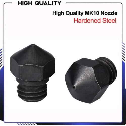High temperature Hardened Steel MK10 Nozzle 3D printer Parts for Carbon fiber 0.2/0.4/0.6/0.8mm M7 for E3D HOTEND Extruder