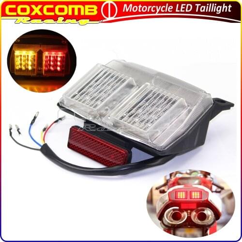 Motorcycle Clear Lense Rear Stop Brake Light Turn Signals Lamp For Ducati 748 916 996 1994-2003 LED Integrated Tail Light