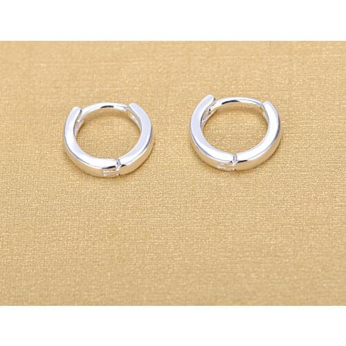 925 Sterling Silver Smooth Circle Round Clip Earrings For Women Fashion Jewelry 2018