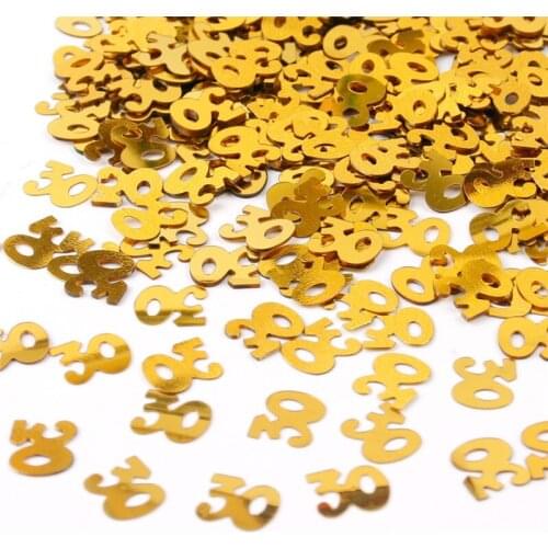 Gold Digitals Figures Paper Confetti Happy Birthday Party Decoration 30 40 50 Wedding Number Sprinkles Anniversary Supplies