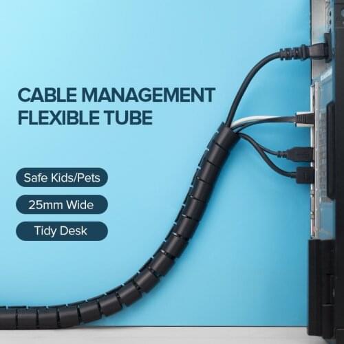 1 Pcs 1.5/3/5M Flexible Spiral Cable Organizer Storage Pipe Cord Protector Management Cable Winder Desk Tidy Cable Accessories