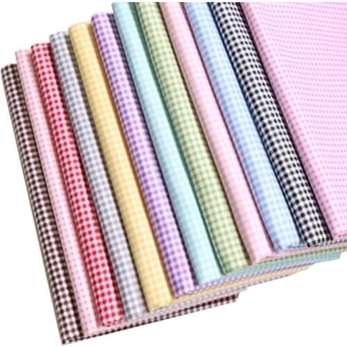 100% Small Lattice Cotton Clothing Organic Fabric Cotton Fabric Printed Fabric Plaid For Bedding Pillow Fabric Cloth 100*160cm