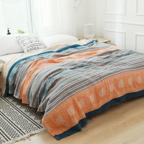 100% Cotton Muslin Blanket Bed Sofa Travel Breathable Bohemia Folk Large Soft Throw Blanket Para Blanket