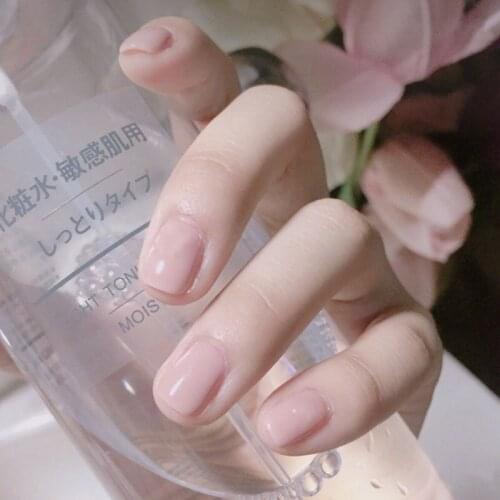 24pcs Fake Nails With Glue Pink Wear Short Paragraph Fashion Manicure Patch False Nails Wearable Nail Press On Nails DL