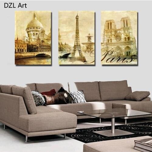 Unframed 3 Panels Building HD Canvas Print Painting On Canvas Prints Artwork Home Wall Decor Painting Canvas Picture