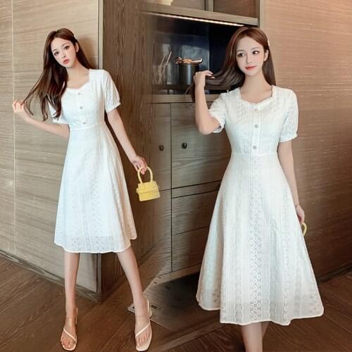 341# Nursing Maternity Clothing Lace White Slim Loose Stylish Dress Pregnant Women Pregnancy Nursing Dress
