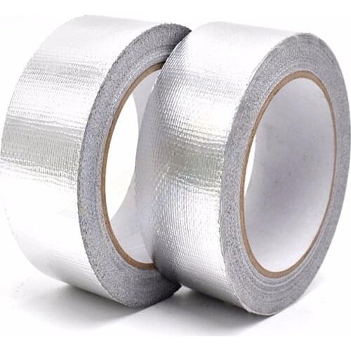 40mmx25m Shield Adhesive Glass fiber Silver Aluminium Foil Adhesive Sealing Tape Heat Resistant Foil Single Side Adhesive Tape