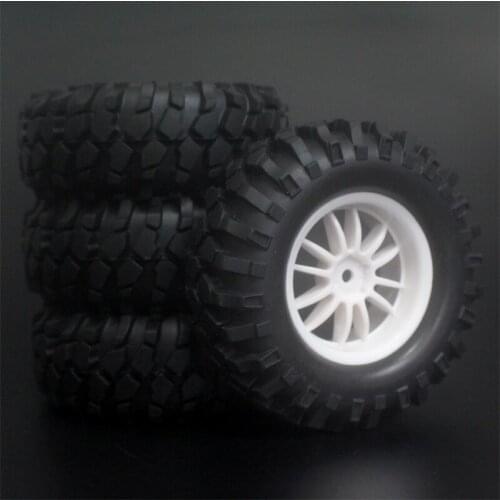 4x 1.9Inch 96mm Rubber Tires Plating Wheel Rims For D90 D110 SCX10 CC01 RC Rock Crawler Truck Climbing Off-Road Car