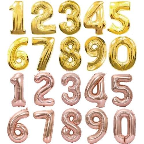 32inch Number Balloons Birthday Party Decoration Baby Shower Celebration Supplies Air Globe 0-9 Digital