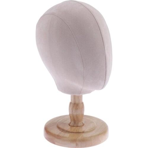Wooden Block Head for Hair Extension Lace Wigs Making and Display Styling Mannequin Manikin Head with Detachable Stand
