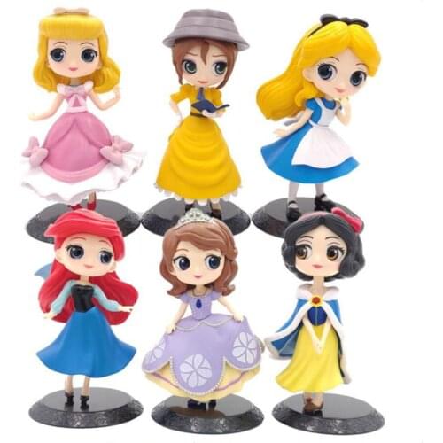 Disney HOT 25 Style Princess Action Figures Toy Rapunzel Snow Cinderella White Snow Fairy Rapunzel Doll Decoration Children Gift