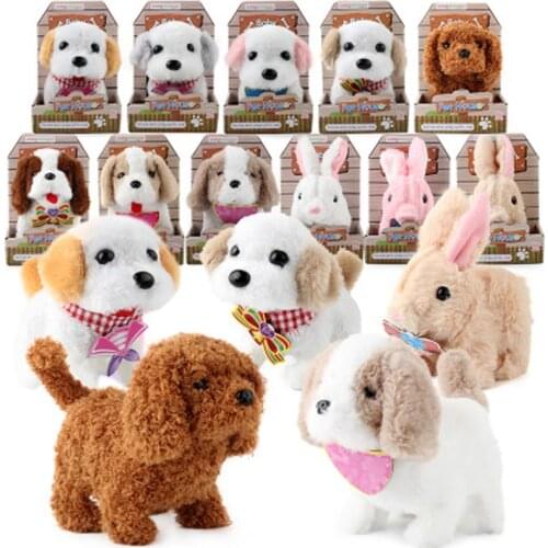 18Cm Interactive Plush Puppy Rabbit Bunny Electronic Toys Cute Robot Dog Funny Plush Toys for Children Christmas Birthday Gift