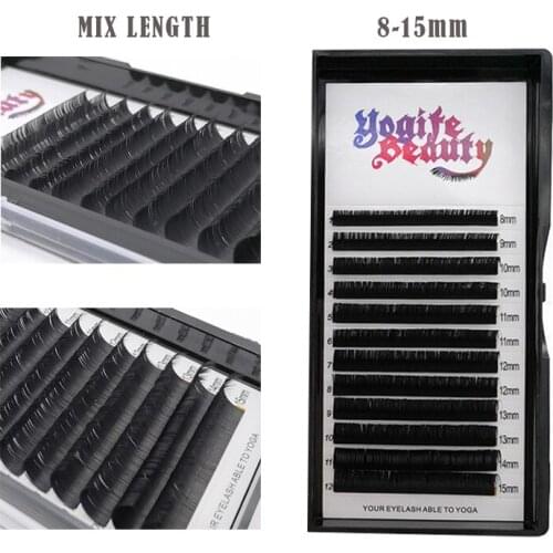 Mix 8-15mm 3d Individual lashes Mink Eyelash Extensions 1pcs Rich Black Natural Soft from Yogife Beauty