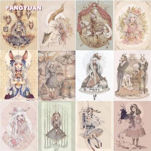 Diamond Painting Kit Anime Illustration Girls Portrait Diamond Mosaic Art Paintings Sale Cross Stitch Kits Home Decor Handmade