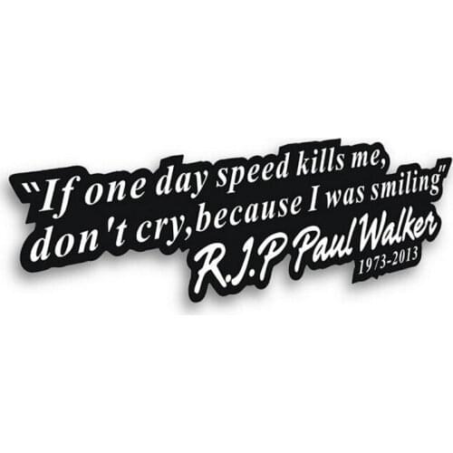 Interesting Speed and Passion 7 Forever PAUL WALKER Motto Car Sticker Waterproof Motorcycle Decals Pvc 19cm X 5cm