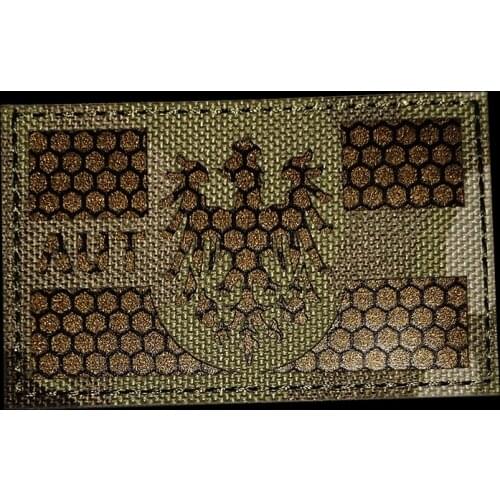 Austria Flag Patch Embroidered IR Patches For Clothes Decor High Quality Eagle Flag Tactical Military Army Stripe Applique