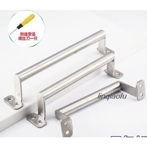 Stainless steel wall mounted handle double open wooden door simple handle Security door aluminum door handle