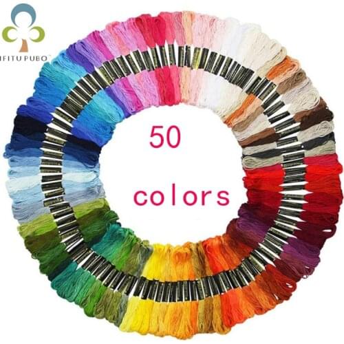 50-Color Thread Rainbow Color Hand-embroidered Braided Rope wiring DIY Thread Sewing Thread WYW