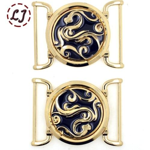 New arrived 45mm fashion women gold cilp square metal belt buckles crafts decoration Buckles DIY garment sew accessories PDK005