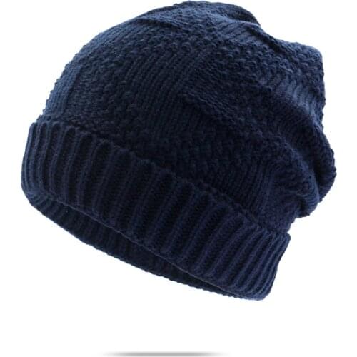 Solid Color Knitted Hat Winter Warm Hat Skullies Cap Beanie Hat for Adult Men and Women 117