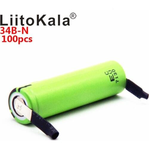 Wholesale 100pcs 2018 LiitoKala New Original NCR18650B 18650 3400 3.7V 18650 3400mah Lithium Rechargeable Battery+DIY nicke