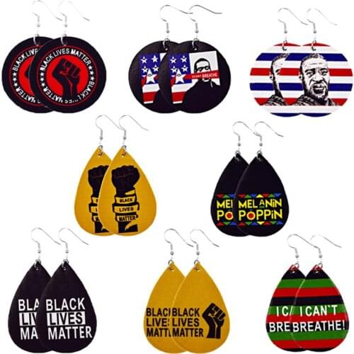 Wholesale Women Black Lives Matter African Mold Fist Circle Hoop Earrings