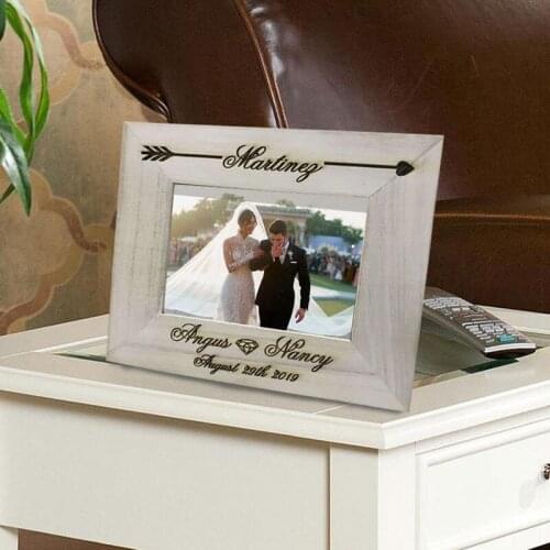 Personalized Retro Photo Frame,Wood Photo Frame for Picture Vintage,Engraved Arrow Photo Frame,Memory Keepsake Home Decor