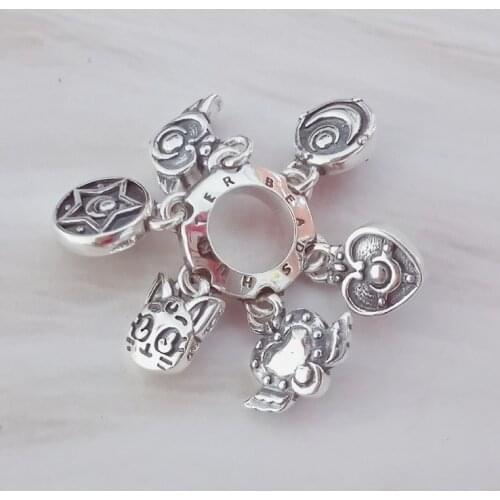 Genuine 925 Sterling Silver New Design Stopper Spacer Charm Beads Fit Original Brand Charm Bracelets Jewelry DIY Jewelry Making