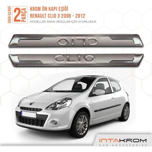 Renault Clio 3 For Chrome Front Door Sill 1 Suit 2 Piece Full Compatible Quality Car Accessory