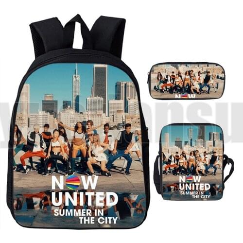 Sac A Dos 3 Pcs/Set Now United Backpack Men Women Anime 3D Printed UN Team Bookbag Now United - Better Album Knapsack Students