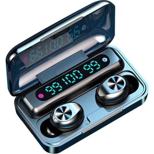 Noise Reduction F9-9/F9-10 TWS BT Earphones BT 5.0 Headset 9D Stereo Sound Sweatproof Mini Earbuds Handsfree HD Call LED Display