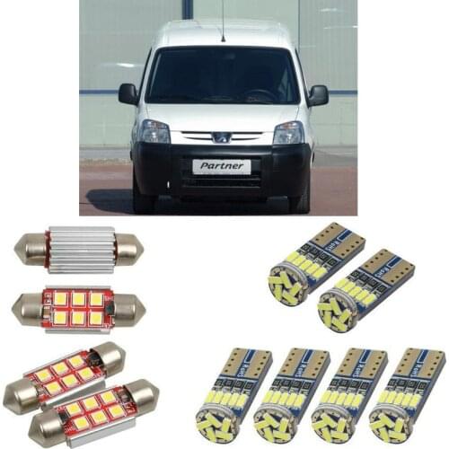 Interior led Car lights For peugeot partner origin 5f car accessories boot light License Plate Light 6pc