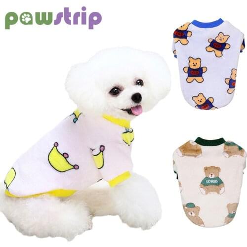 Autumn Winter Warm Pet Clothes Cute Print Plush Coat for Small Cats Dogs Two-Legged Sweaters Puppy Pullover Pet Thicken Clothing