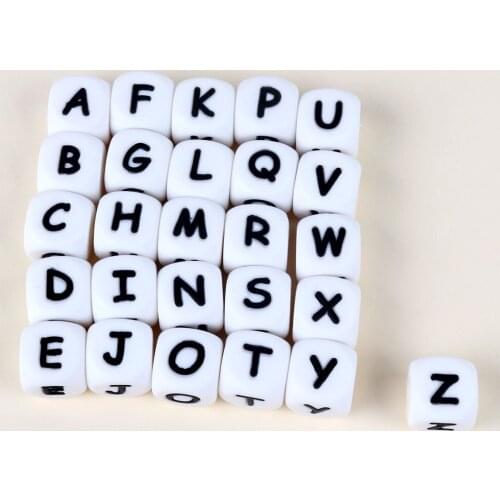TYRY.HU 2000pc Letter Silicone Beads Food Grade Baby Chewable Teething Beads Jewelry Making DIY For Teething Necklace BPA Free