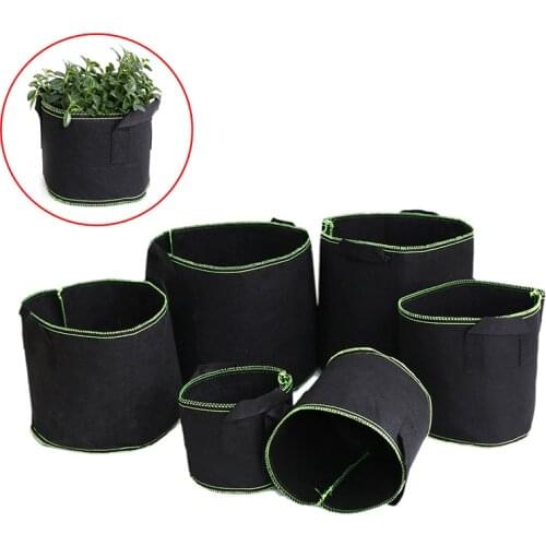 Felt Cloth Planting Bag Gardening Tools/Handles Round Aeration Pots Container For Nursery Garden&Planting Grow Bags 1-10 Gallon