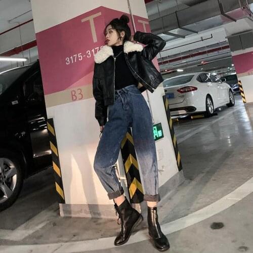 New Spring 2021 Women Faux Leather Jacket Female Biker Coat PU Motorcycle Jackets Ladies Loose Streetwear Outerwear 2XL H1259