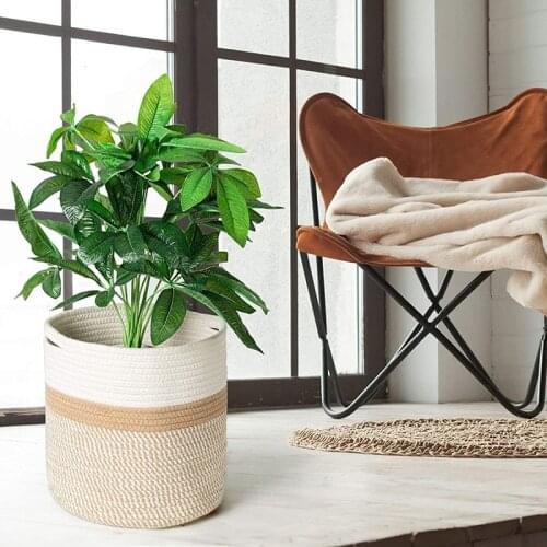 Handmade flower pot basket laundry picnic toy storage basket lace woven flower pot plant container flower pot home decoration