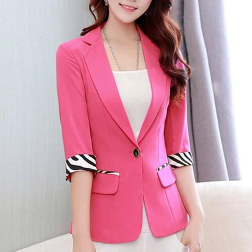 Women blazers and jackets Office Ladies Notched Collar solid single Breasted Autumn 2021 Casual Pockets Female Suits Coat 722F