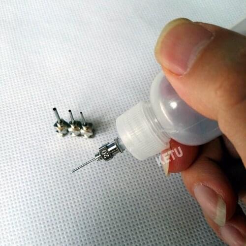 1SET 1oz Plastic Henna Applicator Bottle & Stainless Steel Tip Set , Fine Tip Glue Applicator Bottle