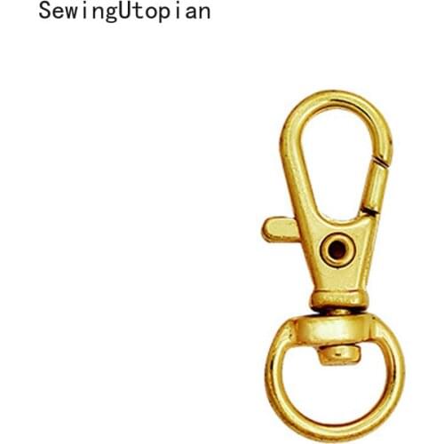 10PCS Pure Brass Metal Buckles DIY Dog Collar Wallet Purse Lobster Swivel Snap Hook Clasps Leather Accessories