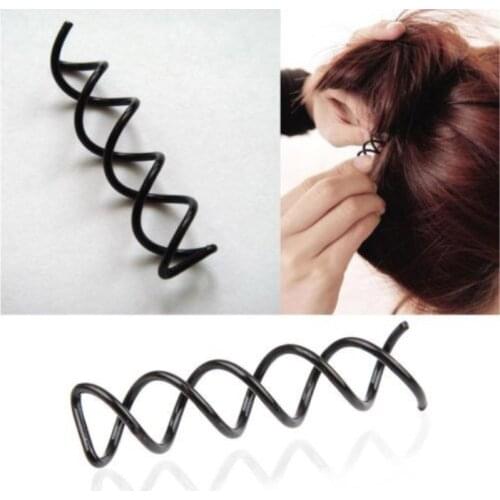10Pcs Fashion Spiral Spin Screw Bobby Pin Hair Clip Twist Braiders Barrette Black Hairpins Hair Braider Styling