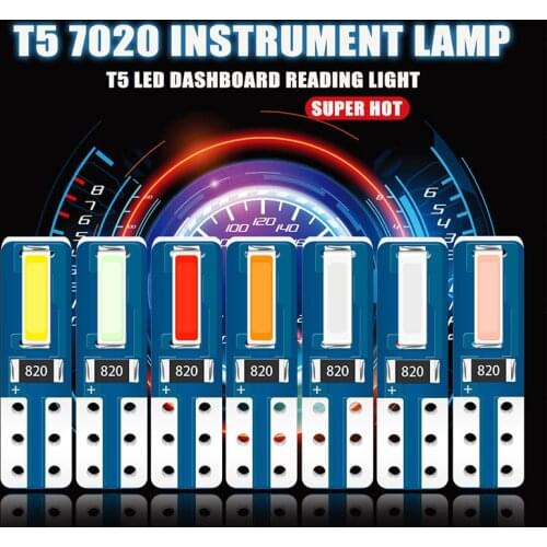 10pcs T5 LED Car Interior light W3W W1.2W Super bright CSP LED 2SMD Car Dashboard warming indicator Auto Instrument Lamp