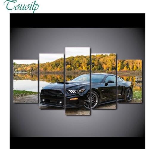 2018 new 5pcs 5D Diy Diamond Cross Diamond Rhinestone Diamond Mosaic Car landscape Round&Square Home Decor Hanging on the wall