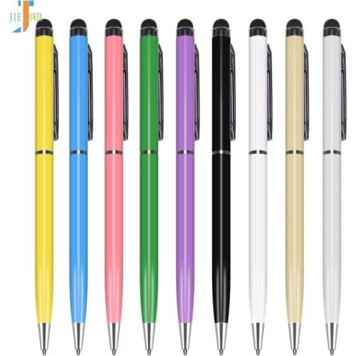 300pcs/lot Universal 2 In 1 Rotating Ball Pen Capacitive Metal Stylus Touch Pen for Ipad Iphone Tablet PC Samsung Wholesale