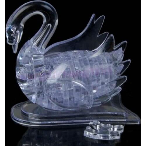 3D Crystal Puzzle Jigsaw Model DIY Swan IQ Toy Furnish Gadget Gift Souptoy