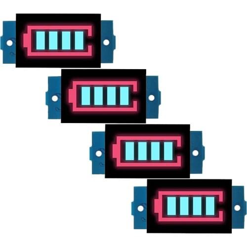 4 PCS 3S 3 Series Lithium Battery Capacity Indicator Module Lead-Acid Ni-MH 11.1V 12V 12.6V 4 Sections Blue LED Display Electric